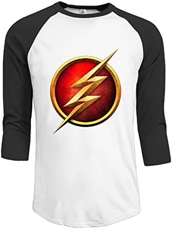 Men The Flash-Barry Allen's Vintage 3/4 Sleeve Raglan Tee