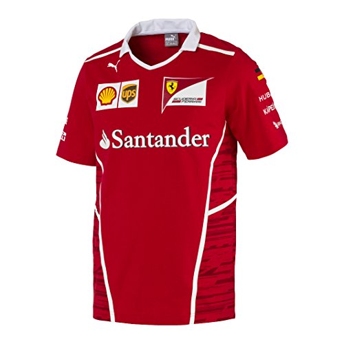 Scuderia Ferrari Formula 1 Men's 2017 Sebastian Vettel Team T-shirt w/Sponsors (X-Large)