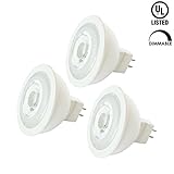 Luxrite MR16 LED Bulb Dimmable, 12V, 50W Equivalent, 5000K Bright White, 550 Lumens, 7W LED Spotlight Bulb, 25 Degree, Damp Rated & UL Listed, GU5.3 Bi-Pin Base - Home and Track Lighting (3 Pack)