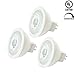 Luxrite MR16 LED Bulb Dimmable, 12V, 50W Equivalent, 5000K Bright White, 550 Lumens, 7W LED Spotlight Bulb, 25 Degree, Damp Rated & UL Listed, GU5.3 Bi-Pin Base - Home and Track Lighting (3 Pack)