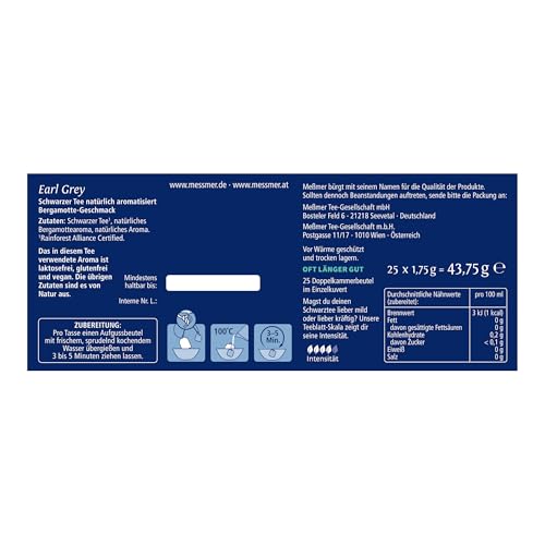 Meßmer Earl Grey | Feiner Schwarztee mit Bergamotte-Aroma | 25 Teebeutel | Harmonisch abgestimmt 2