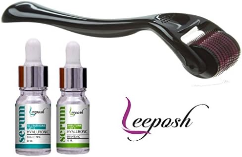 Lee Posh Drs Dermaroller 1.5 MM (Micro Niddle Roller System)+ 2 units of mesoserums 10% Vitamin C Hyaluronic Acid + Glutathione , Vitamin C Hyaluronic Dermaroller Serum