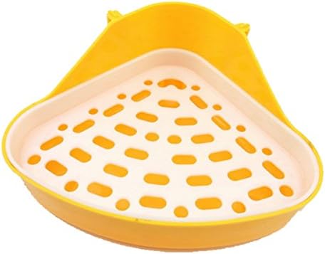Triangle Potty Trainer Corner Litter Bedding Box Pet Pan Toilet for Small Animal/rabbit/guinea Pig/galesaur/hamster/ferret (Yellow)