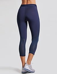 Leggings capri de entrenamiento de malla adelgazante para dama SYROKAN Medias recortadas deportivas