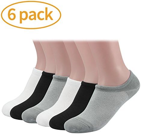 Mens Socks,6 pairs Ankle Socks Bamboo Fiber Net Loafer Boat Liner Low Cut No Show Socks (three color/set)