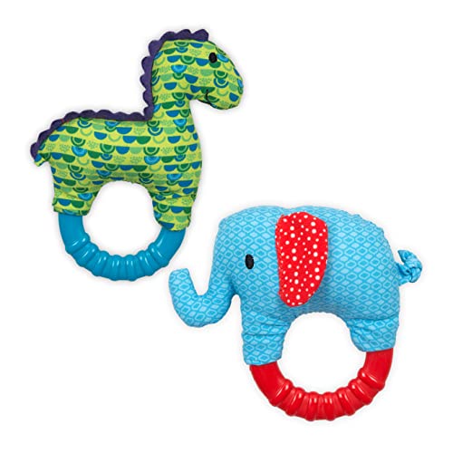 Nuby Ring A Round Teether- Dino & Elephant