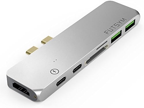 USB C Hub Macbook Pro 2017 HDMI SD Card Reader Aluminum USB Type-C Adapter Hub for 2016/2017 MacBook Pro 13"&amp;15" 40Gbs Thunderbolt 3, 4K HDMI,100W Power Delivery Charging, 2 USB 3.0 Ports by FUTSYM