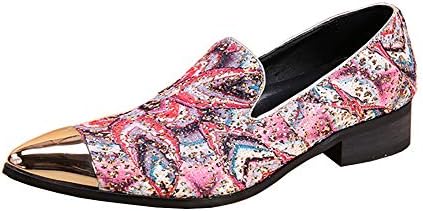 SHOES Men Genuine Leather Metal Pointed Toe Rock Singer Casual Bar Dress Wedding Metal Toe For Formal,Wedding,Casual,Office,Party,Size 37 To 46