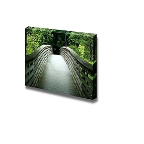 A Wooden Bridge Through The Forest Wall Decor