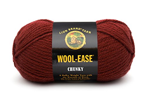 Lion brand yarn 630-188b wool-ease chunky yarn, mulberry