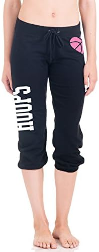 Juniors Basketball HOOPS Capri Pants With Heart Icon (Medium, Black)