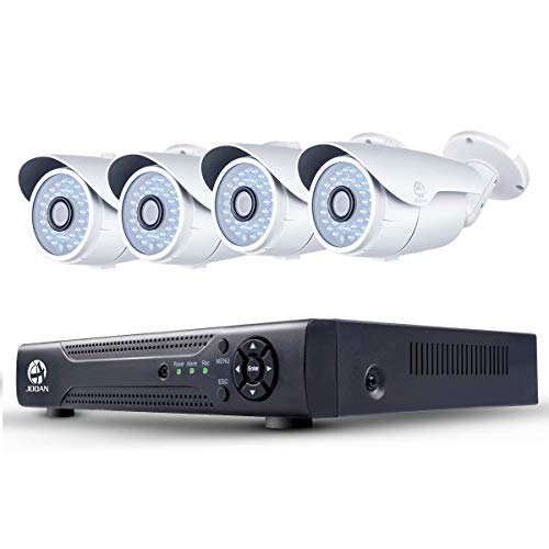 JOOAN 4CH 1.3MP NVR Kit 960P POE Camera System HD Security IP Camera System CCTV Monitor System Complete Surveillance Network Camera System Home Video Camera System