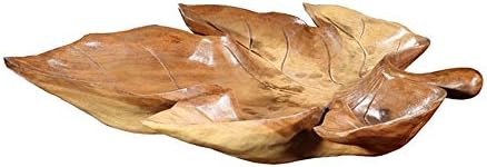 AILIUJUNBING Whole wood hand-carved Indonesian woodcarving dried fruit plate maple leaf fruit box Southeast Asia solid wood living room