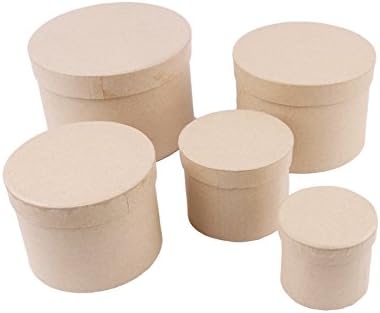 MP PD203 - Juego de 5 cajas scrapbooking redondas: Amazon.es: Oficina y papelería