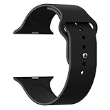 Apple Watch Band, JETech Soft Silicone Replacement Sport Band for Apple Watch All 42mm Models (Black) - 2216