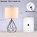SOTTAE Modern Black Table Lamp,Small Bedroom Lamps with Geometric Hollowed Out Base,16