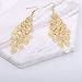 Set of 2 14K Gold Plated Large Dangling Leaf Tiered Long Women's Earrings
