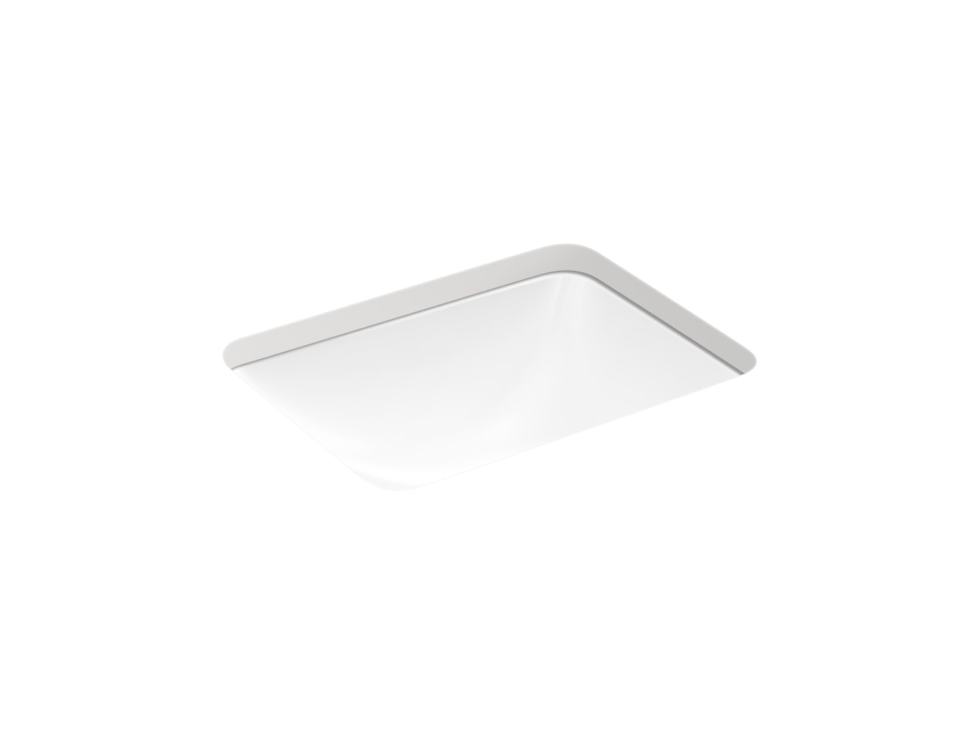 KOHLER 20000-0 Caxton Rectangle Undermount Bathroom Sink, Bathroom Vanity Sink with Overflow Drain, 20-1/4 L x 15-11/16 W, White