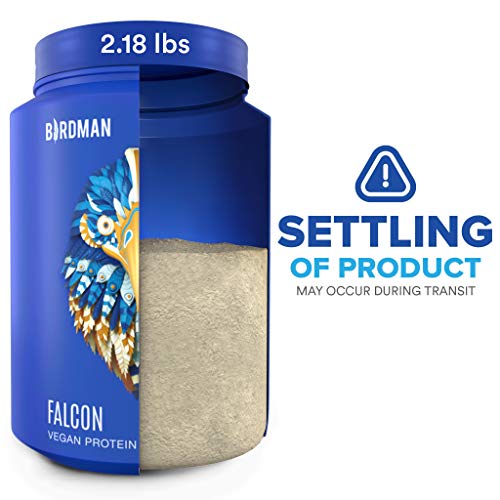 Birdman Falcon Protein, Organic Vegan Protein Powder 2.18 lb, 33 Servings, Vanilla Flavor, Plant-Based, Gluten-Free, Kosher, Non-GMO, Drink Mix, with Pea and Rice