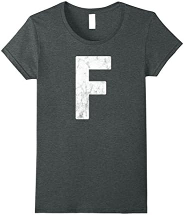 Womens Letter F Monogram Initial Shirt Small Dark Heather