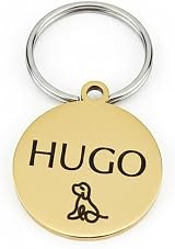 EDSG Personalised Pet Tags Deep Engraved Stainless Steel Gold Round 25-50mm view 3