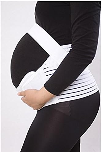 Maternity Belt, Pregnancy Support, Waist Back Abdomen Belly Band Brace - White SIZE M