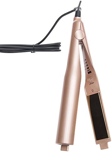 CNV Golden Digital Titanium Plate Flat Hair Straightener + Hair Curler, 2 in 1 Straightening Curling Iron,1 inch,4 Temperature Level,284F to 450F,3M 360°Pro Cord