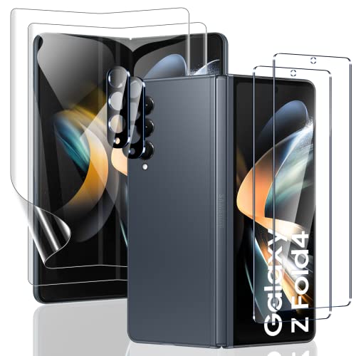 [6Pack] WYQLTD Screen Protector for Galaxy Z Fold 4, Front Tempered Glass Screen Protector + Inner TPU Screen Protector+Tempered Glass Camera Lens Protector，Anti-Scratch,No Bubbles