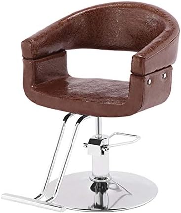 Hydraulic Barber Chair- Recline Salon Beauty Haircut Hairdressing Styling Equipment, 360 Degree Swivel, for Spa Shaving Tattoo,Brown