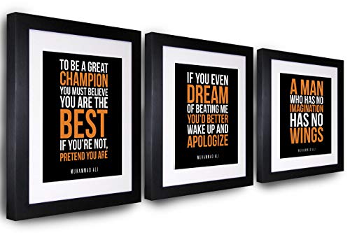 Muhammad Ali Quote SET OF 3 Inspirational Quote Motivational Wall Art Print Home Decor
