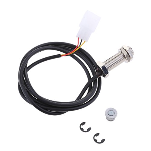 D DOLITY Replacement Universal Sensor Cable with 2 Magnet for Motorcycle Bike ATV LCD Digital Odometer Speedometer, Black