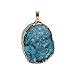 Zhenhui 3 Pieces Exaggeration Irregular Natural Drusy Necklace Pendant for DIY Jewelry Making Oval Shaped Agate Stone Pendant Valentine's Day Gift