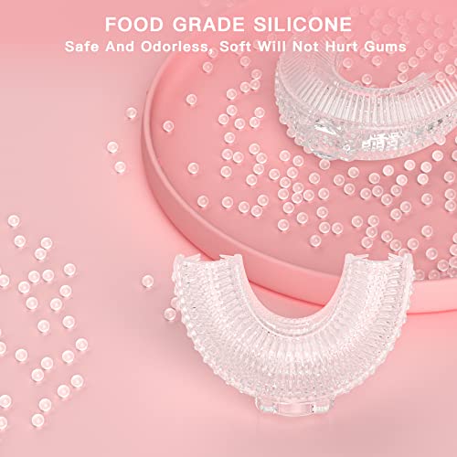 ELOTAME Kids U Shaped Electric Toothbrush with 4 Brush Head,Cartoon Monkey Auto Sonic Toothbrush for Children Age 8-15, 360° Full Mouth Cleaning Animal Toddler Automatic Toothbrushes with Travel Cup