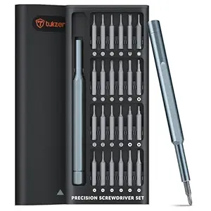 Tukzer 24 In 1 Mini Precision Screwdriver Set with Magnetic Head & S2 Steel Bits for Mobile Phone, Tablet, PC & Household Repair Tool Kit - Black