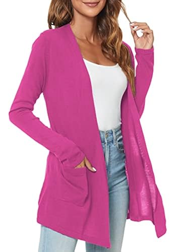 Urban CoCo Women's Long Sleeve Open Front Lightweight Cardigan