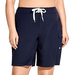 SYROKAN Sportief groot zwembord voor dames, sneldrogende shorts met tas