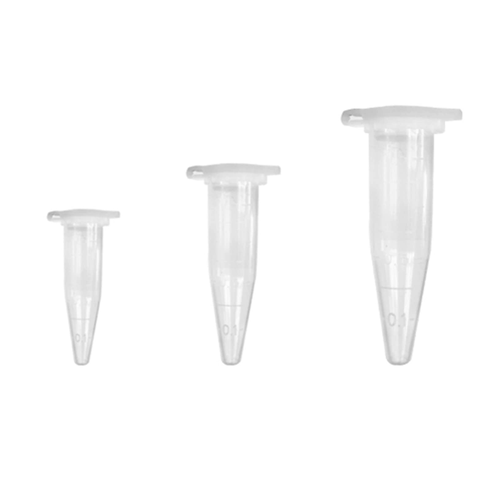 XHBTS 30 Pcs Centrifuge Tubes Bottom Tip Clear Plastic Test Tube Vials 0.2mL 0.5ML 1.5ML
