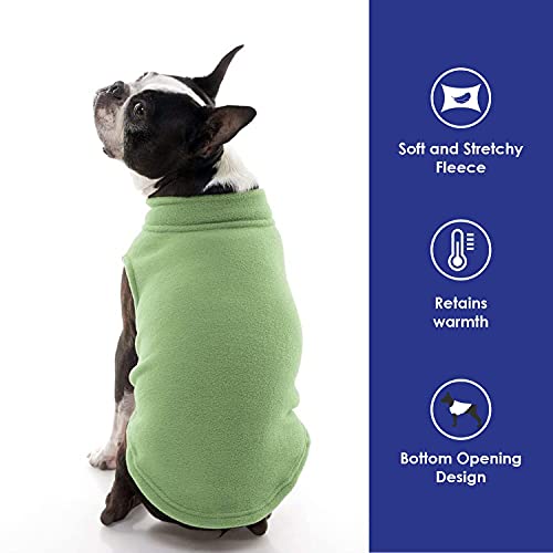 Gooby Stretch Fleece Vest Dog Sweater Grass Green, 2XLarge Warm