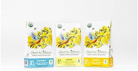 Organic Herbal Water Flavor Enhancer - Sweet By Nature - Honeybush and Coconut - 5 Sticks