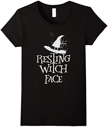 Women's Halloween Shirt - Resting Witch Face XL Black