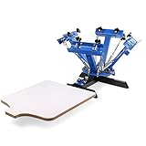 VEVOR Screen Printing Machine 4 Color 1 Station Silk Screen Printing Machine 17.7x21.7Inch Screen Printing Press for T-Shirt DIY Printing Removable Pallet (4 Color 1 Station)