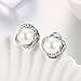 Iumer New Design Rose Pearl Earrings Stud Cubic Pearl Stud Earrings For Women Jewelry