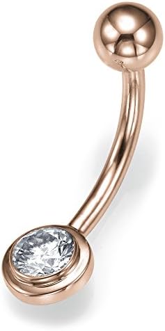 Gorgeous 0.32 ct I SI1 Diamond Belly Button Piercing Ring Screw Ball Rose Gold 27640277
