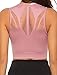 Women Yoga Tank Top Workout Shirts Open Back Racerback Built in Shelf Sports Bra Mthumb 1