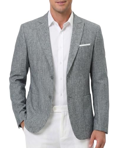 WYWK Men's Slim Fit Casual Lightweight Blazer Jacket for Men Grey at Amazon