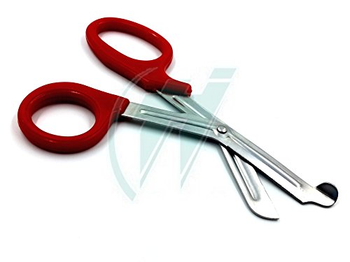 2 PCS ( RED & BLUE) PARAMEDIC UTILITY BANDAGE TRAUMA EMT EMS SHEARS SCISSORS 7.25 INCH STAINLESS STEEL ( HTI BRAND)