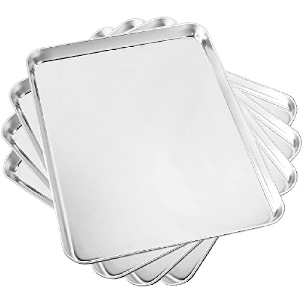 Baking Bakeware Sets Sheet Of 4, Cookie Sheets Metal Stainless Steel