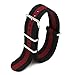 2pc 22mm Nato Ss Nylon Striped Black/Red,Black/Gray Interchangeable Replacement Pebble Lg Watch Band