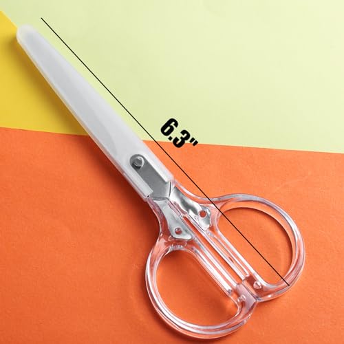 Koogel Acrylic Scissor for Craft, Stainless Steel Scissor Fabric Scissor Clear Craft Scissors for Office Home School Sewing