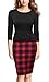 REPHYLLIS Women Colorblock Wear To Work Business Bodycon One-Piece Dress